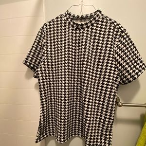 Mock neck printed top